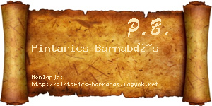 Pintarics Barnabás névjegykártya